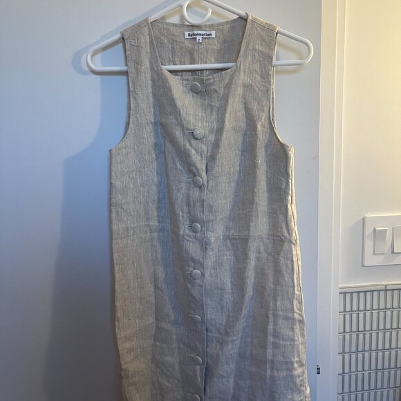 Reformation Cream Sheath Mini Dress Sleeveless - Picture 12 of 12